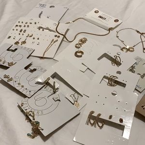 Gold earrings jewelry bundle